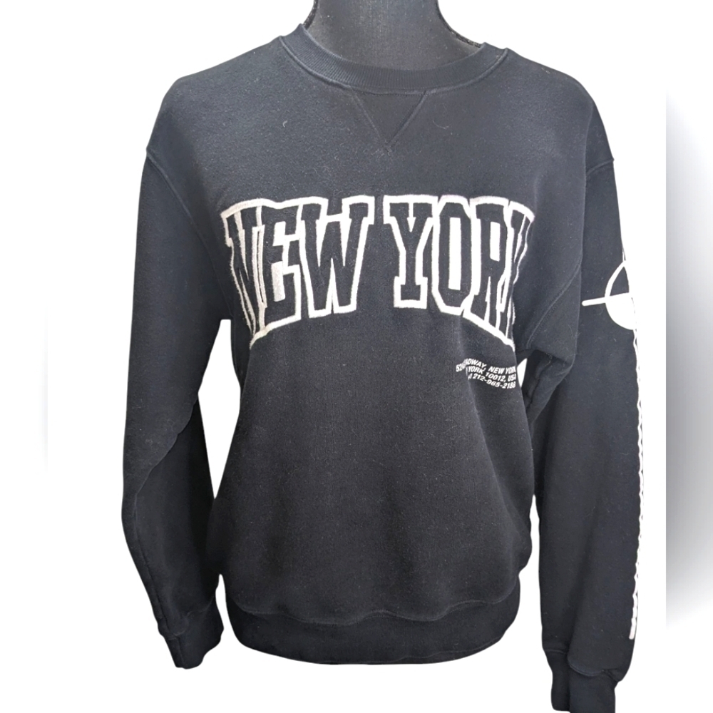 TNA Black New York Women's Sweatshirt New York Cottage Core Casual Size S